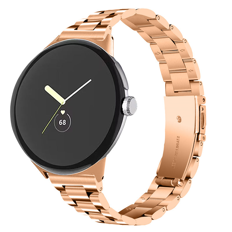 For Google Pixel Watch 2 Pixel Watch Stylish 3 Beads Stainless Steel Smart Watch Band Business Casual Replacement Wrist Strap For Google Pixel Watch 2 Pixel Watch Stylish 3 Beads Stainless Steel Smart Watch Band Business Casual Replacement Wrist Strap